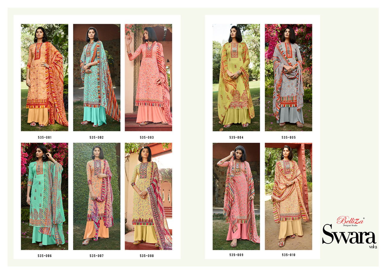 Belliza Swara 2 Designer Ethnic Wear Pure Original Heavy Jam Cotton Digital Print Dress Material Collection

